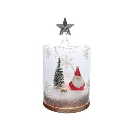 China Home Five-pointed Snow Light Christmas Candlestick Star Decoration Glass Candle Holder Cut Out Candle Glass Jar for sale