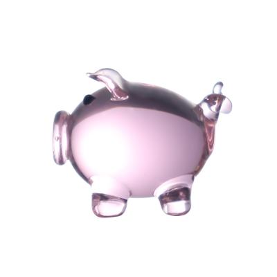 China Perfect Pig Home Cute Glass Animal Figurine Handmade Festival Decoration Crafts Glass Art for sale