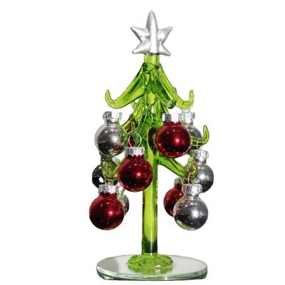 China Factory Wholesale Handmade Christamas Tree Decoration Christmas Ball Ornaments Crystal Glass Tree For Christmas Gifts for sale