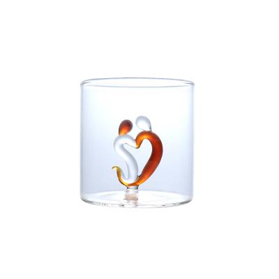 China Sustainable Reliable Cute Quality 3D Glass Water Mug Glass Cups Manufacturers for sale