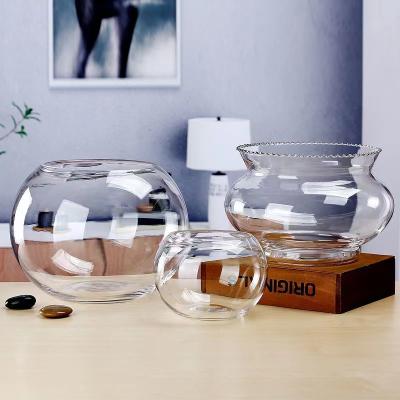 China Wholesale Hotel Restaurant Office School Home Around Glass Aquarium Fish Tank With Decoration Home Use Fish Glass Bowl Cheap Prices for sale