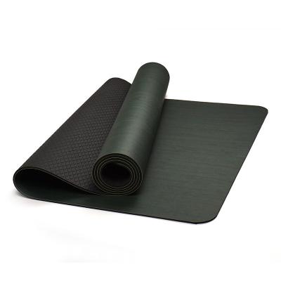 China Custom PU Beautiful Logo Black Yoga Exercise Mat Non-Slip Rubber Yoga Mat for sale