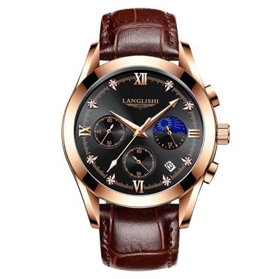 China Day/date fashion new men's watches sports leather watch waterproof luminous top brand luxury quartz wristwatch with date for sale