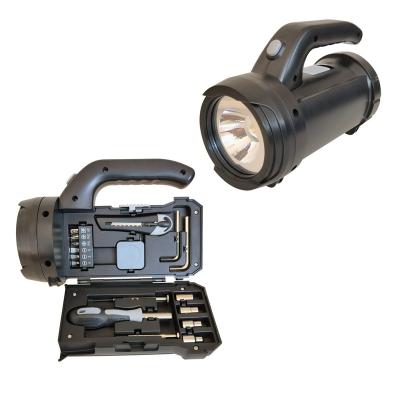 China Family Handheld Emergency Searchlight Portable High Quality Work Light With Multi Tool Kit Battery Power LED Hunting Searchlight Te koop