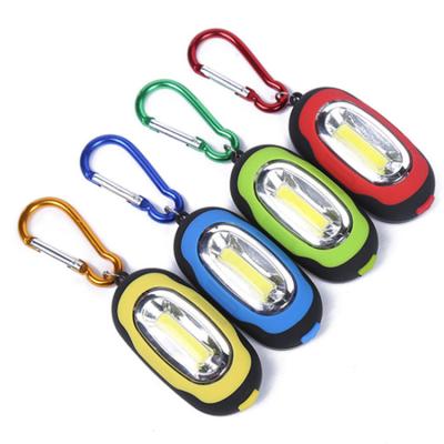 China Promotion Mini Gift Portable LED Flashlight Outdoor COB LED Keychain Light With Carabiner Te koop