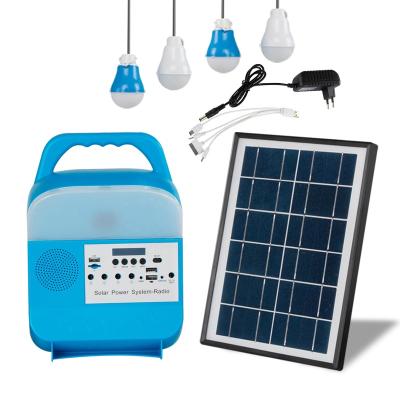 China Emergency Standby Power Generation Lighting Solar Power System with MP3 Portable Off Grid Small Solar Power Station Solar Light for sale