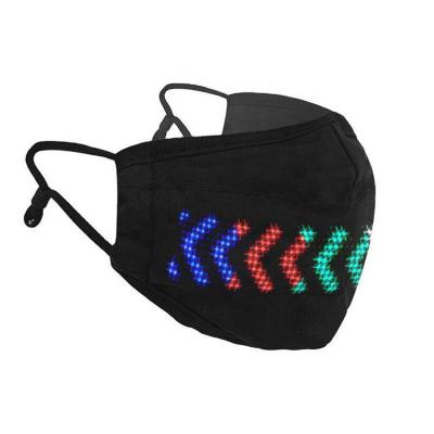 China Custom Logo USB Charge Glow Kid Led message facemask APP music control El Wire Light up mask for Christmas Halloween Party Te koop