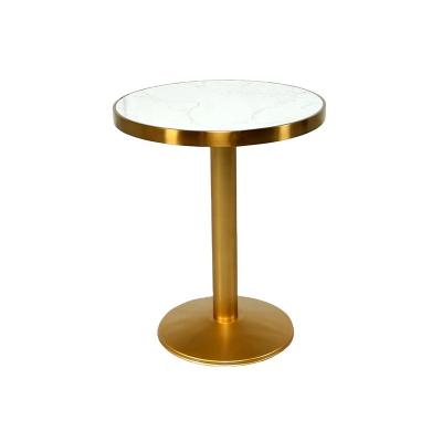 China Fast shipping (height) adjustable wholesale selling good price gold stainless steel coffee table bar table for sale