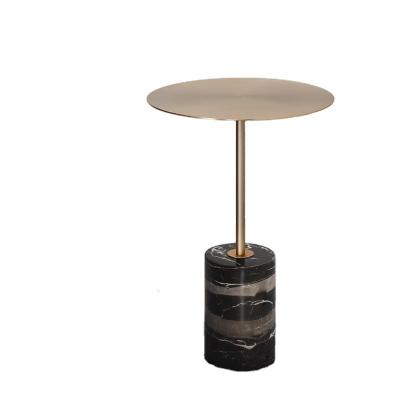 China (Other) Chinese Suppliers Adjustable Stainless Steel Side Table With Marble Top Round Modern Living Room Furniture for sale