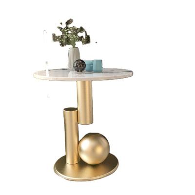 China Wholesale Elegant Modern Marble Gold Style Adjustable Coffee Top Stainless Steel (Other) Side Table and for sale