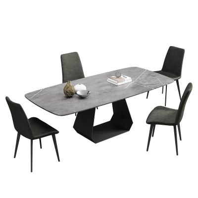 China Factory Supply Adjustable Price (Height) Furniture Table Favorable Dinner With Slate Top Stainless Steel for sale