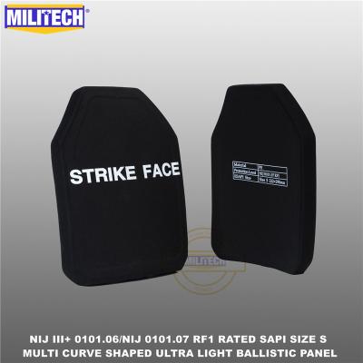 China MILITECH SAPI Size S Plate NIJ Level 3+ NIJ 0101.07 pcs RF1 2 pcs RF Bulletproof Ultra Light Weight Panel Against M80&AK47&M193 8.75