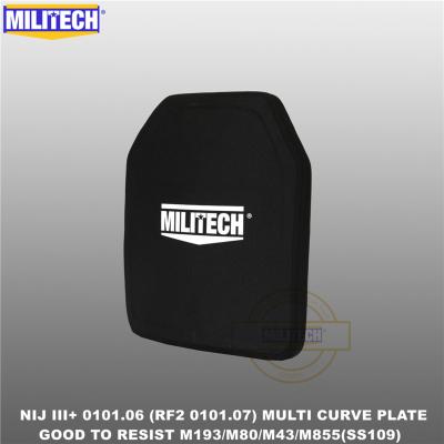 China MILITECH Logo 10x12 Inches Multicurve Bulletproof Plate NIJ III+ /NIJ 0101.07 RF2 Alumina&PE Ballistic Mounts Alone 1 PC Panel 10x12 Inch (25 x 35cm) for sale