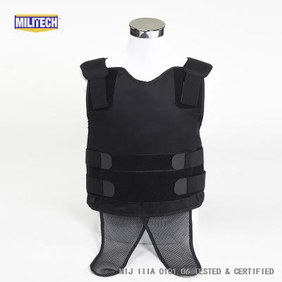 China Size L Black Twaron Aramid Militech NIJ IIIA 3A 0101.06 &NIJ 0101.07 HG2 Concealable Under Shirt Twaron Aramid Bulletproof Vest for sale