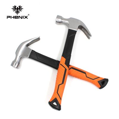 China Professional Carbon Steel Hand Wooden Handle Hammer Tool Fiberglass Handle Claw Hammer Te koop