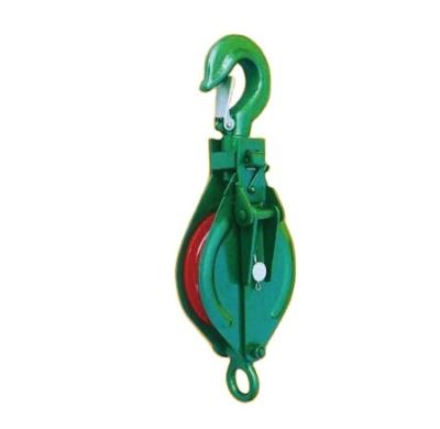 中国 Open Type Snatch Block Green Color Single With Hook Customized Color Single Sheave 販売のため