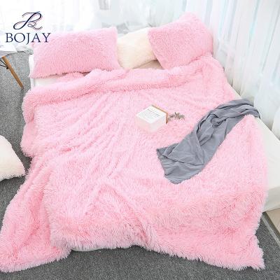 China Super Soft Plush Mink Long Hair Anti-pilling Blanket Thickened Double Sided Winter Velvet Sherpa Throw Blanket for sale