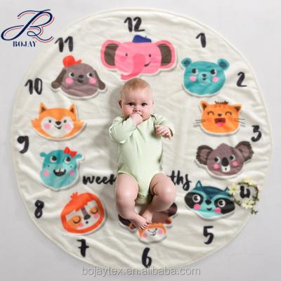 China 2018 Hot Selling Baby Milestone Anti-pilling Newborn Photo Props Monthly Blanket Baby Milestone Flannel Fleece Blanket for sale