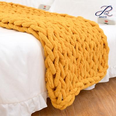 China Anti-pilling Bojay wholesale warm chenille knitted baby wholesale knit blanket for sale