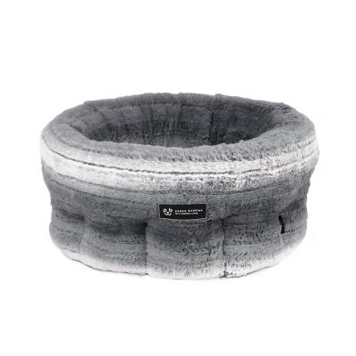 China Luxury Warm Breathable Energetic Friends Faux Fur Donut Dog Bed with Soft Cushion Around Cat Cave Bed for Small Dogs and Cats for sale