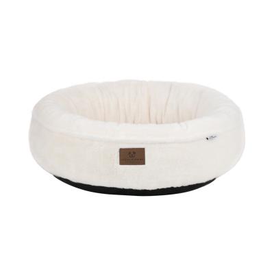 China Breathable Energetic Luxury Faux Fur Plush Friends Warm Donut Dog Bed with Soft Cushion Round Bed for Dogs and Cats for sale