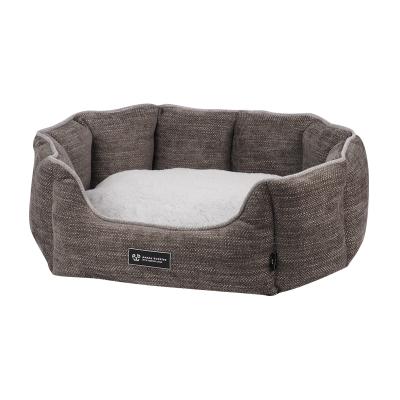 China LS Breathable Energetic Classic Luxury Plush Friends Anti Slip Dog Pet Bed With Reversible Cushion For All Season for sale