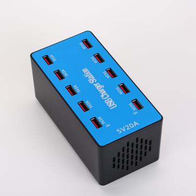 China Mobile phone good quality 100W Multi-port phone charger 5v 2.4a USB charger with CE Rosh FCC usb charging station ubs multiple charger 10port for sale