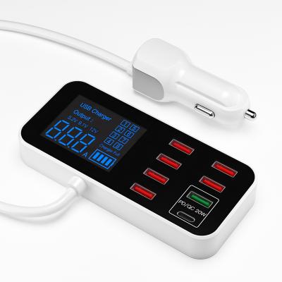 China Car Charging Display Screen Charging Station Car Unique Design Multi USB Left Car Charger Multifunctional USB Chargers for sale