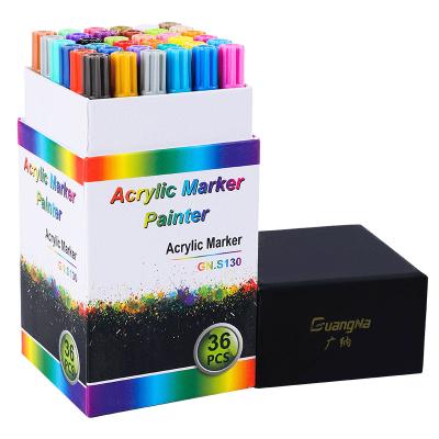 China Non-Toxic Acrylic Marker Pen Luminous DIY Art Marker Pen Color Draing Painting 0.7mm 6/12/24/36 Colors Permanent Paint Pens for sale