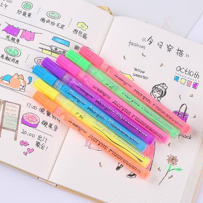 China Art Draing Painting Best Selling 7 Colors Permanent Fluorescent Marker 0.7mm Metallic Fine Tip Acrylic Marker Pens For Art for sale