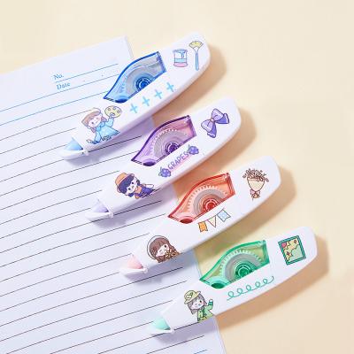 China Cute Girl Mini 3 in 1 Replaceable Mute Replaceable Correction Pen Tape DIY Correction Tape mute Correction Tape For Student Stationery for sale