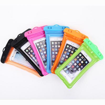 China Universal Transparent Waterproof Cell Phone Bag Fashion PVC Durable Dry Bag With Lanyard Adjustable Switch for sale