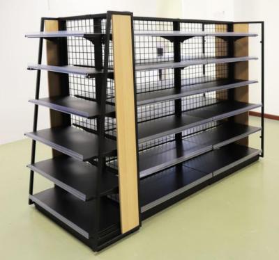 China Cheap Double Sided Price Metal Retail Store Gondola Supermarket Double Sided Rack Shelves for sale