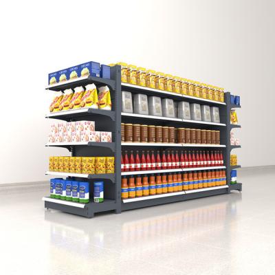 China Factory Custom Double Sided Metal Retail Store Shelving Supermarket Double Sided Racking System for sale