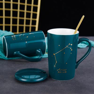 China 2022 Viable High Quality Creative Custom Made Cartoon Horoscope Coffee Mug Cups With Lid for sale