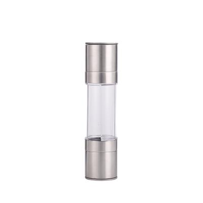 China 2022 best selling stainless steel stocked 2 manual in 1 double end pepper grinder for sale