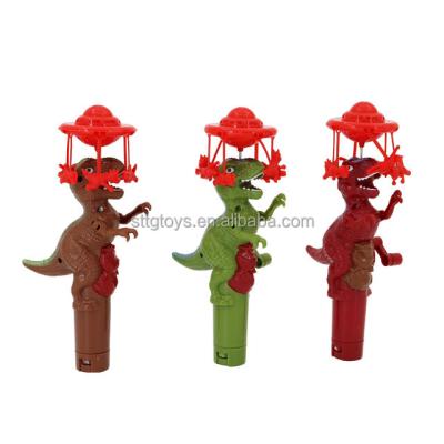 China Cartoon Toys Hard Candy Toy Tube Dinosaur Toys With Light Toys With Candy For Boys for sale