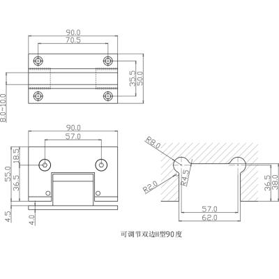 China Easy to install and durable taky glass hinge factory direct sale small soft narrow glass-to-glass for sale