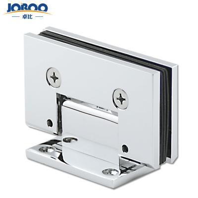 China Easy To Install And Durable Joboo ZB624 Chrome Plated Big Size Brass Square Series Adjustable Soild Wall Shower Room Hinge Door With Short Back Plate for sale