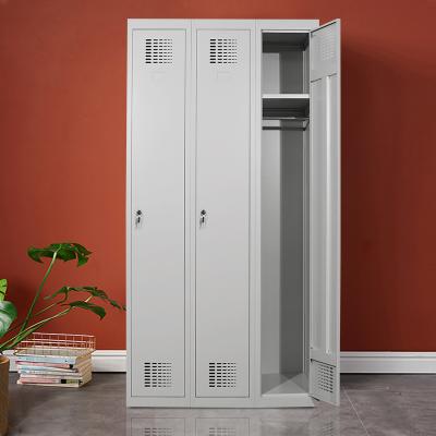 China Cheap 3 Door Metal Storage Gym Locker Staff Lockers Steel Storage Rush for sale