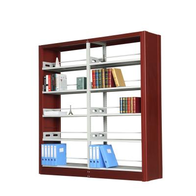 China Commercial Furniture School Furniture Woodgrain Finish Metal Shelf Height Library Shelves for sale