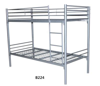 China Modern Heavy Duty Designs Adult Metal Iron Bunk Bed Round Tube Frame Bunk Bed For Sale for sale