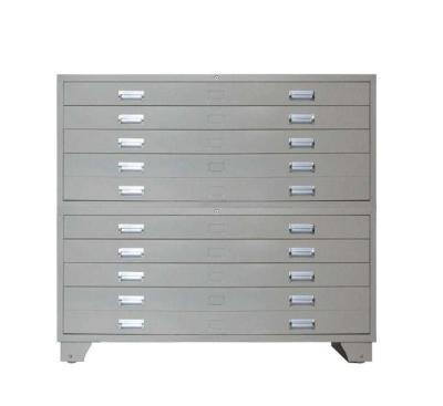 China Horizontal Steel Filing Cabinet A0 Size Filing Cabinet 10 Drawers Type for sale