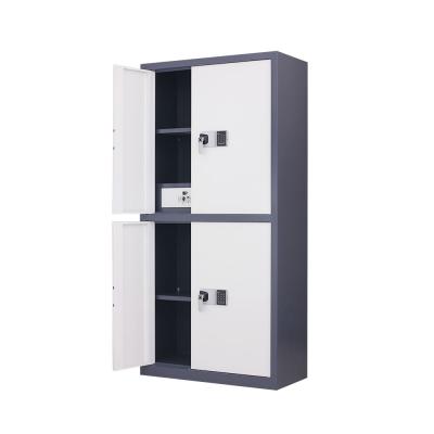 China New Cold Rolled Steel Plate (SPCC) Cabinet Bisection Safe Box Premium White Dark Blue Cheap Safes For Office for sale