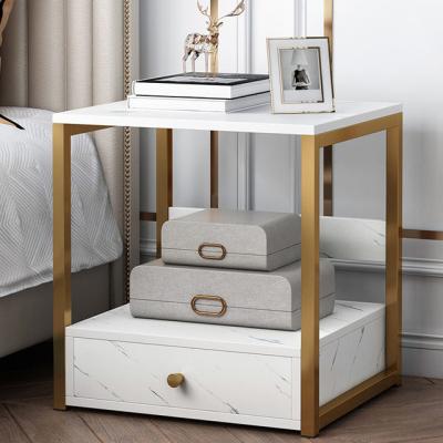 China Luxury Lightweight Extendable Nightstand Bedside Table With Drawer Modern Minimalist Bedroom Side Table Cabinet for sale