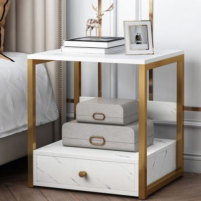 China Modern Extendable Flexible Drawer Bedside Table Wood End Table Sofa Side Cabinet Simple Design Nightstand for sale