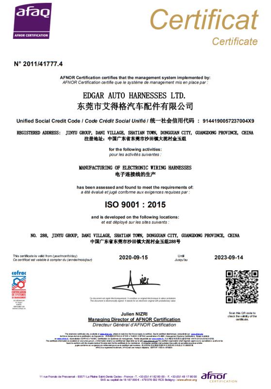 ISO9001 - Dongguan Etop Electronic Technology Limited