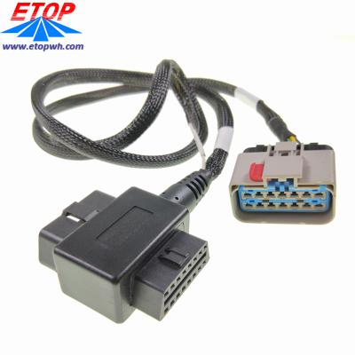 China FCI Apex 2.8 Mm Series 14 Way Custom Truck J1962 OBD2 Diagnostic Coverter Cable With APEX 2.8MM Connector for sale