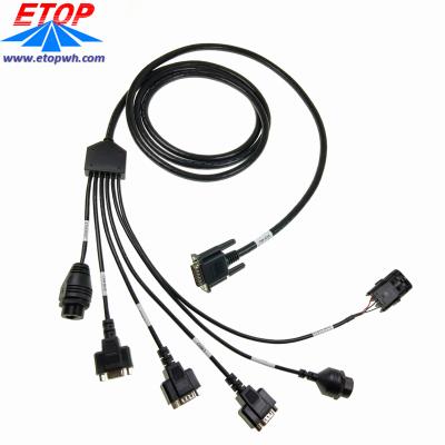 China Custom electronic overmolded RJ45 connector and molded D-sub wire harness for sale