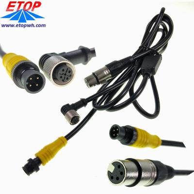 China Electronic custom molded m8 connector through straight and right angle type to XLR connector for sale